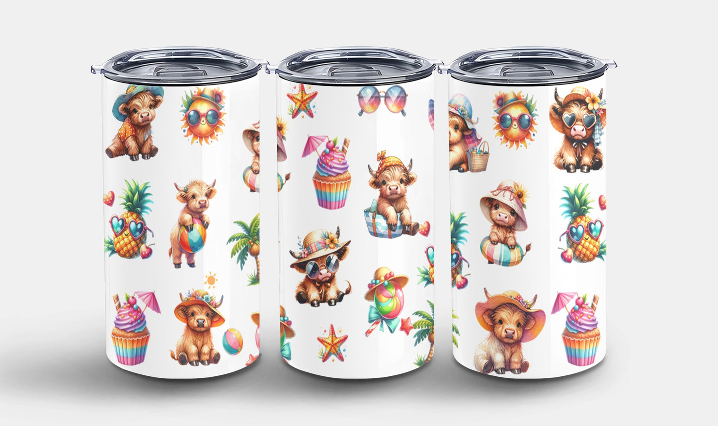 Highland Cow Beach Summer-10642 - tumbler