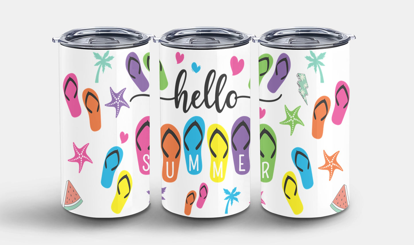 Hello Summer Flip Flops-10641 - tumbler