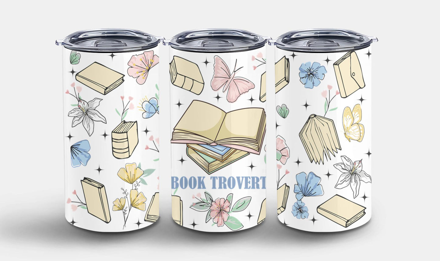 Boho Book Trovert Reading Lover-9967 - tumbler