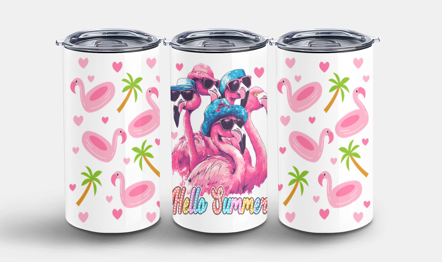 Cute Flamingo Hello Summer-10658 - tumbler