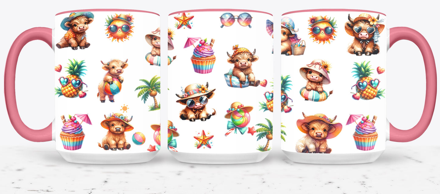 Highland Cow Beach Summer-10642 - mugs