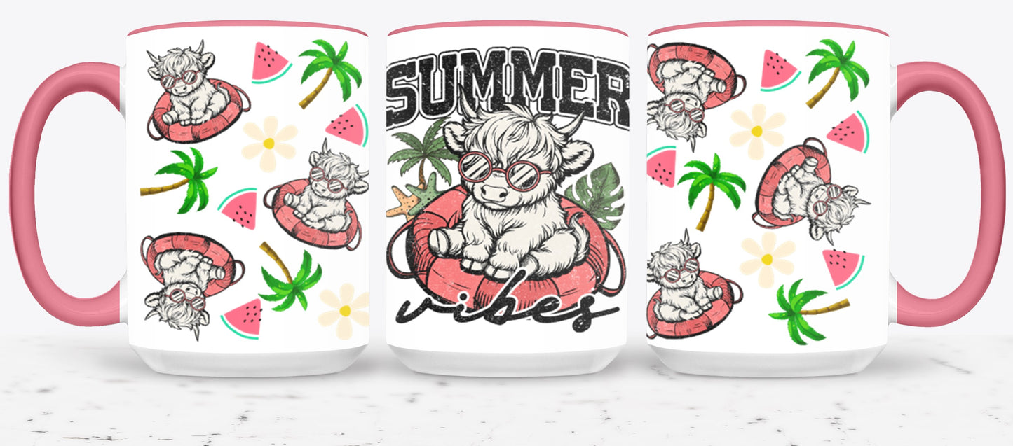 Summer Highland Cow-10670 - mugs