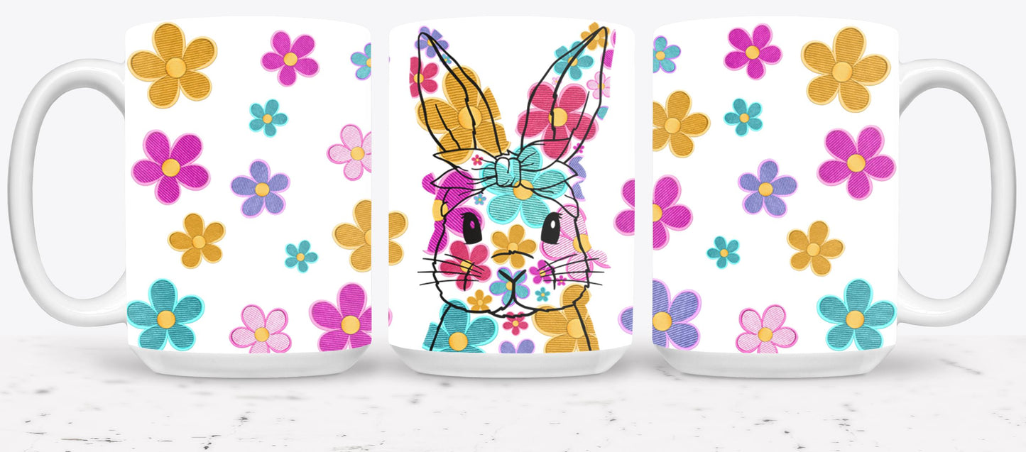 Embroidered Easter Bunny - mugs