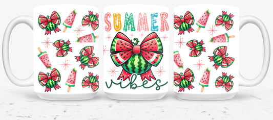 Summer Vibes Watermelon Coquette Bow-10672 - mugs