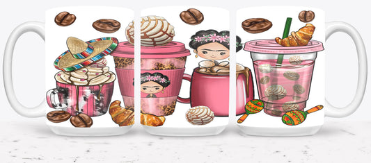 Cafecito y Chisme Mexican Girl-10059 - mugs