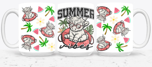 Summer Highland Cow-10670 - mugs