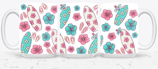 Surfboards Flip Flops Hibiscos-10691 - mugs