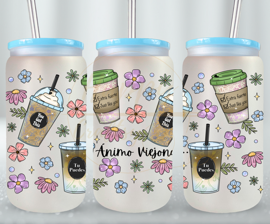 Animo Viejona-502 Glass Can - 502-16OZ-Blue