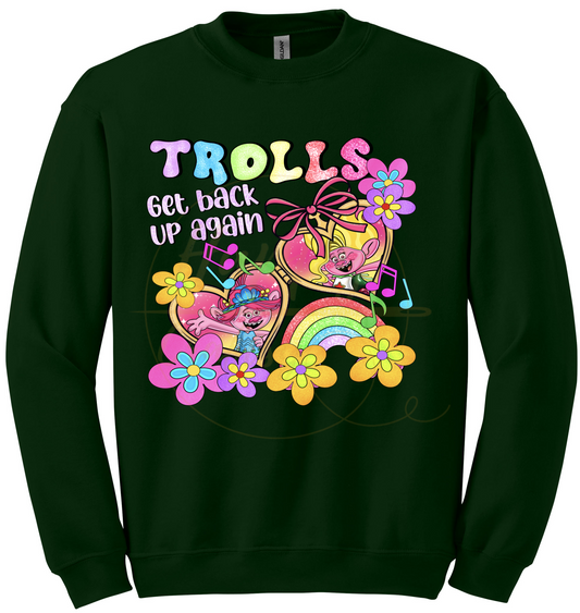 Colorful Flower Party Crew-539 Sweatshirt - 539-S-Forest Green, 539-M-Forest Green, 539-L-Forest Green, 539-XL-Forest Green, 539-2XL-Forest Green, 539-3XL-Forest Green