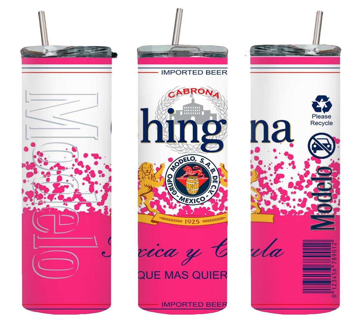 Chingona Toxica y Chula Pink-8485 - tumbler