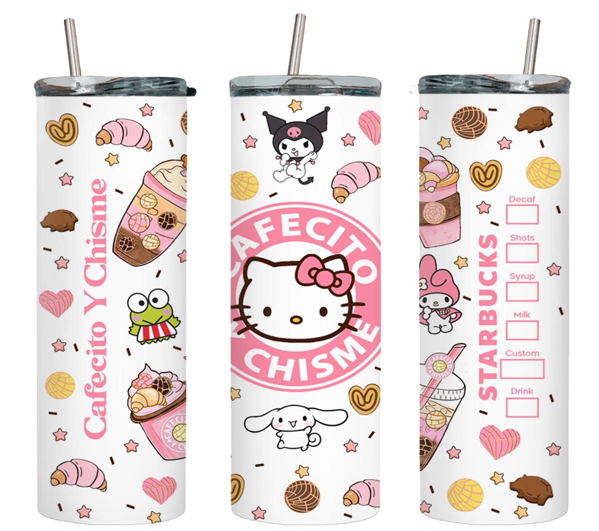Cafecito y Chisme Pink Cat-8791 - tumbler