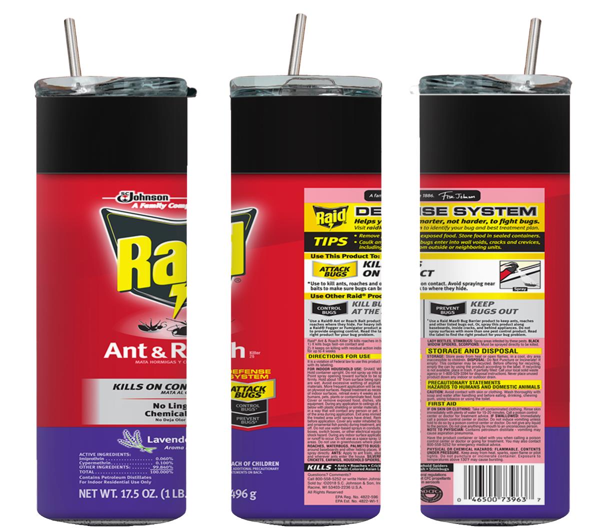 Raid Lavender Ant and Roach - tumbler