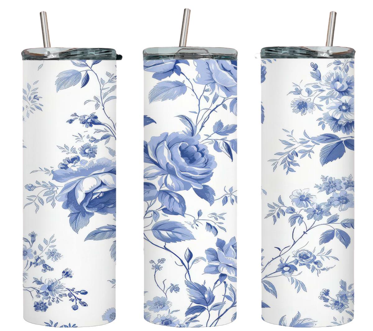Blue Flower - tumbler