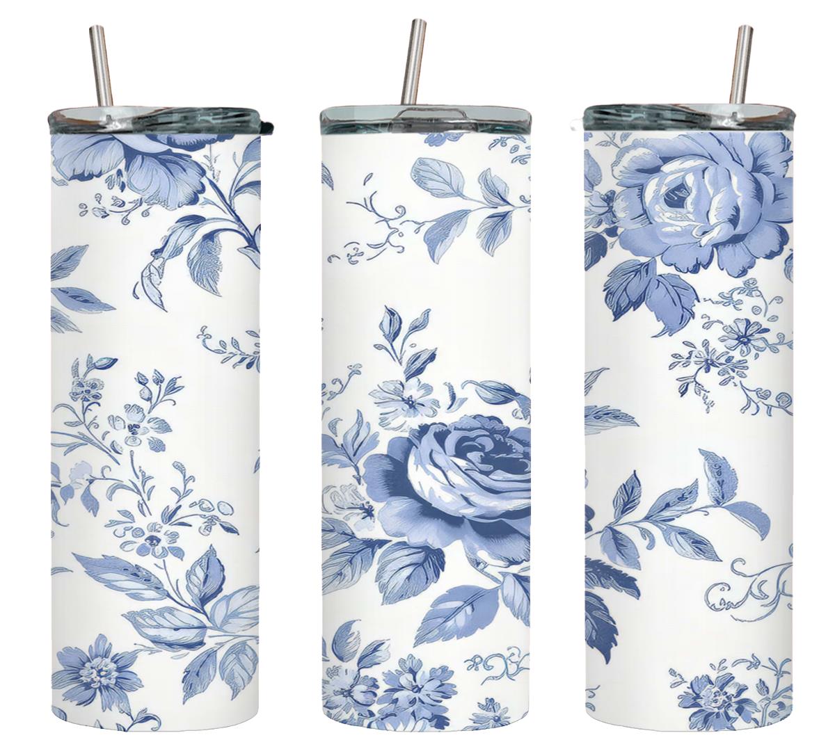 Blue Flower - tumbler