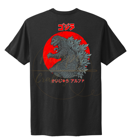 Godzilla Kaiju Alpha-356 T-shirt - 356-S-Black, 356-M-Black, 356-L-Black, 356-XL-Black, 356-2XL-Black, 356-3XL-Black