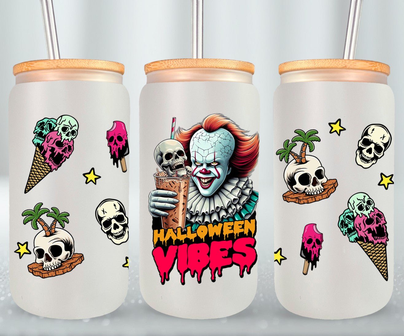 Halloween Vibes - glass can