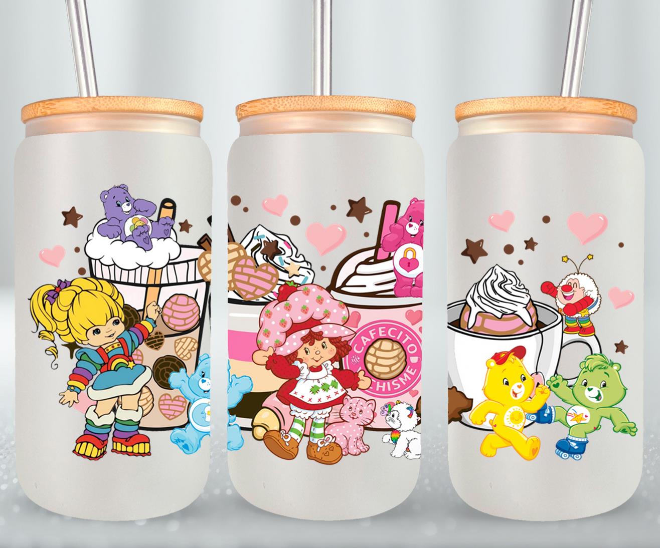 Cafecito y Chisme 80's Cartoons-10064 - glass can