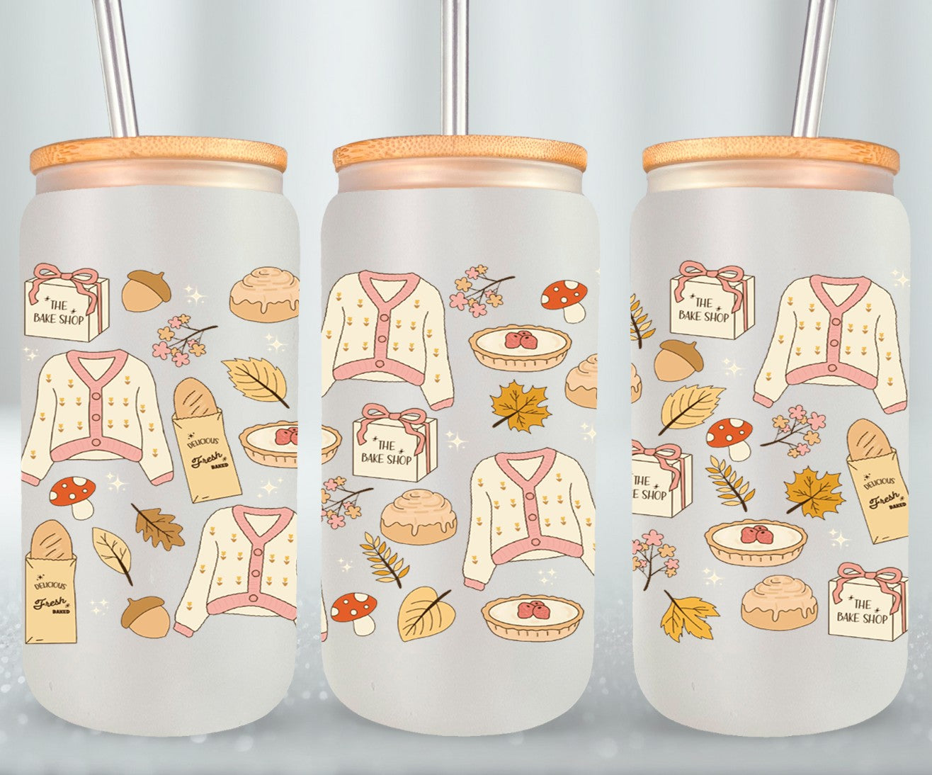 Girly Autumn - glass can