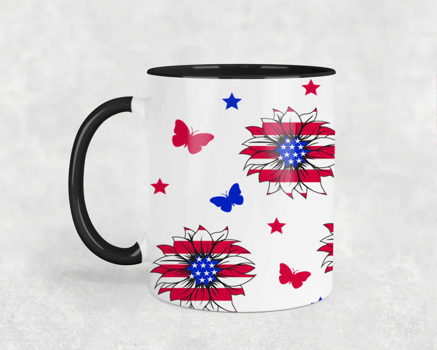 Sunflower USA Flag-9920 - mugs