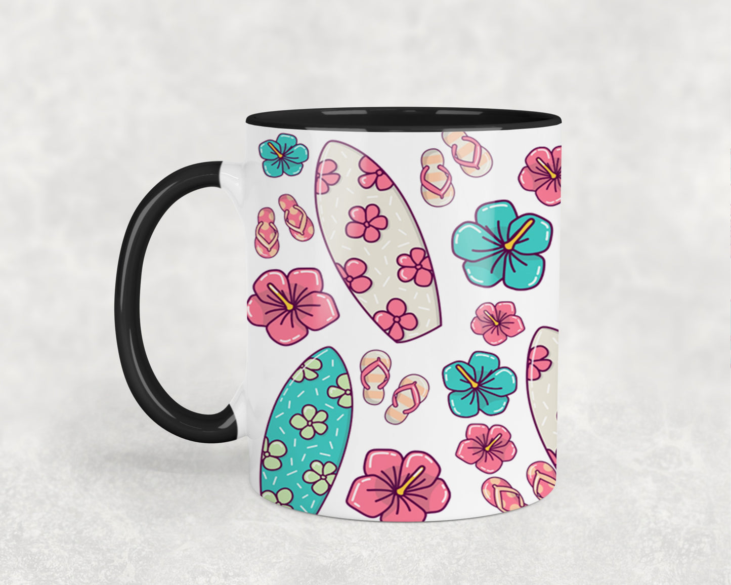 Surfboards Flip Flops Hibiscos-10691 - mugs