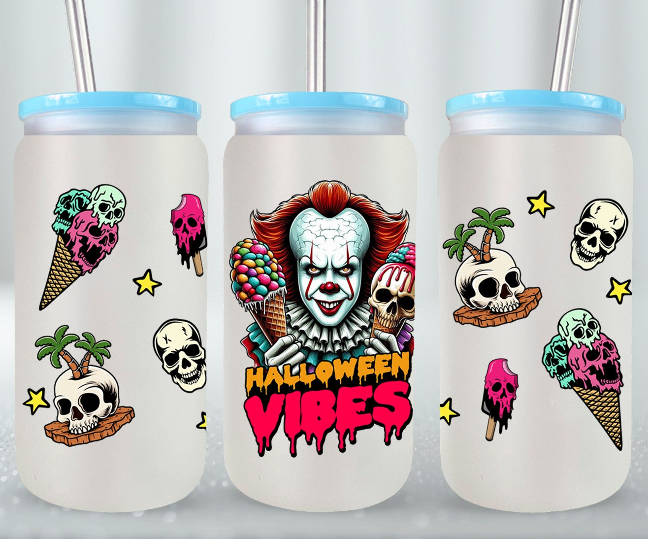 Halloween Vibes - glass can