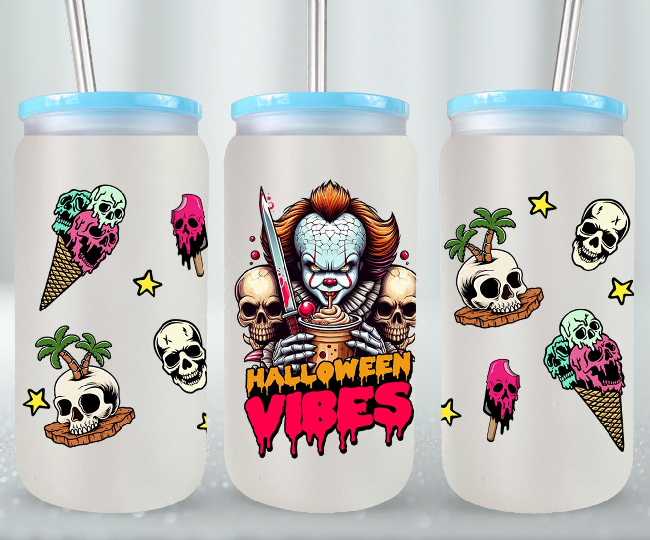 Halloween Vibes - glass can