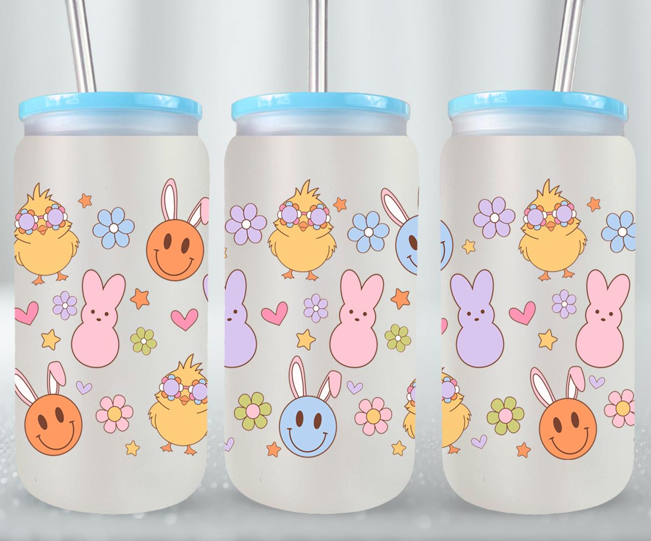 Smiley Easter-10462 - glass can