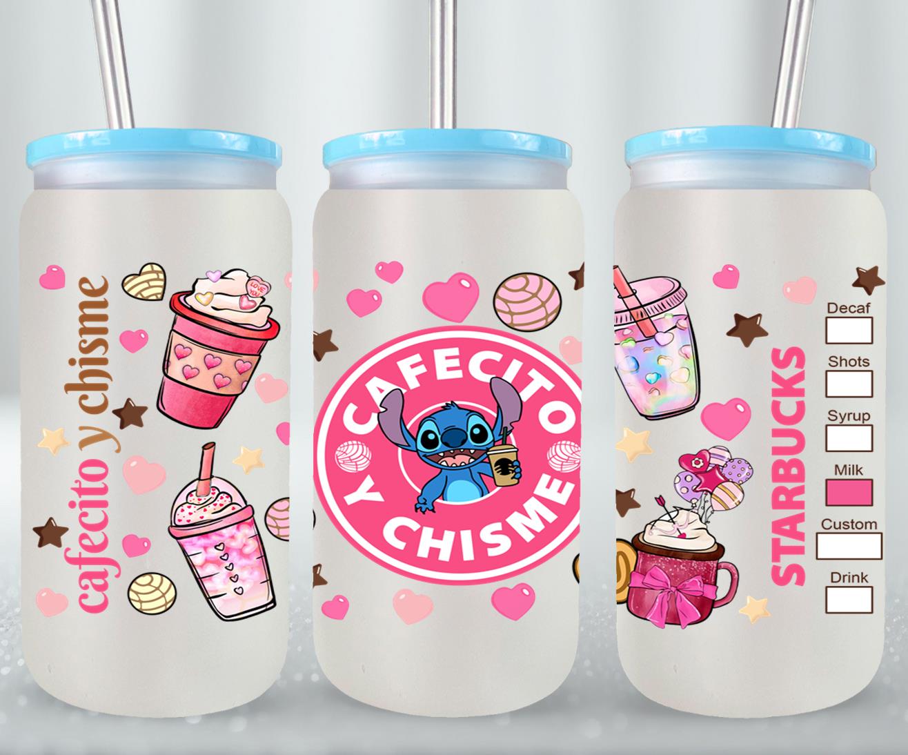 Cafecito y Chisme Alien-10063 - glass can