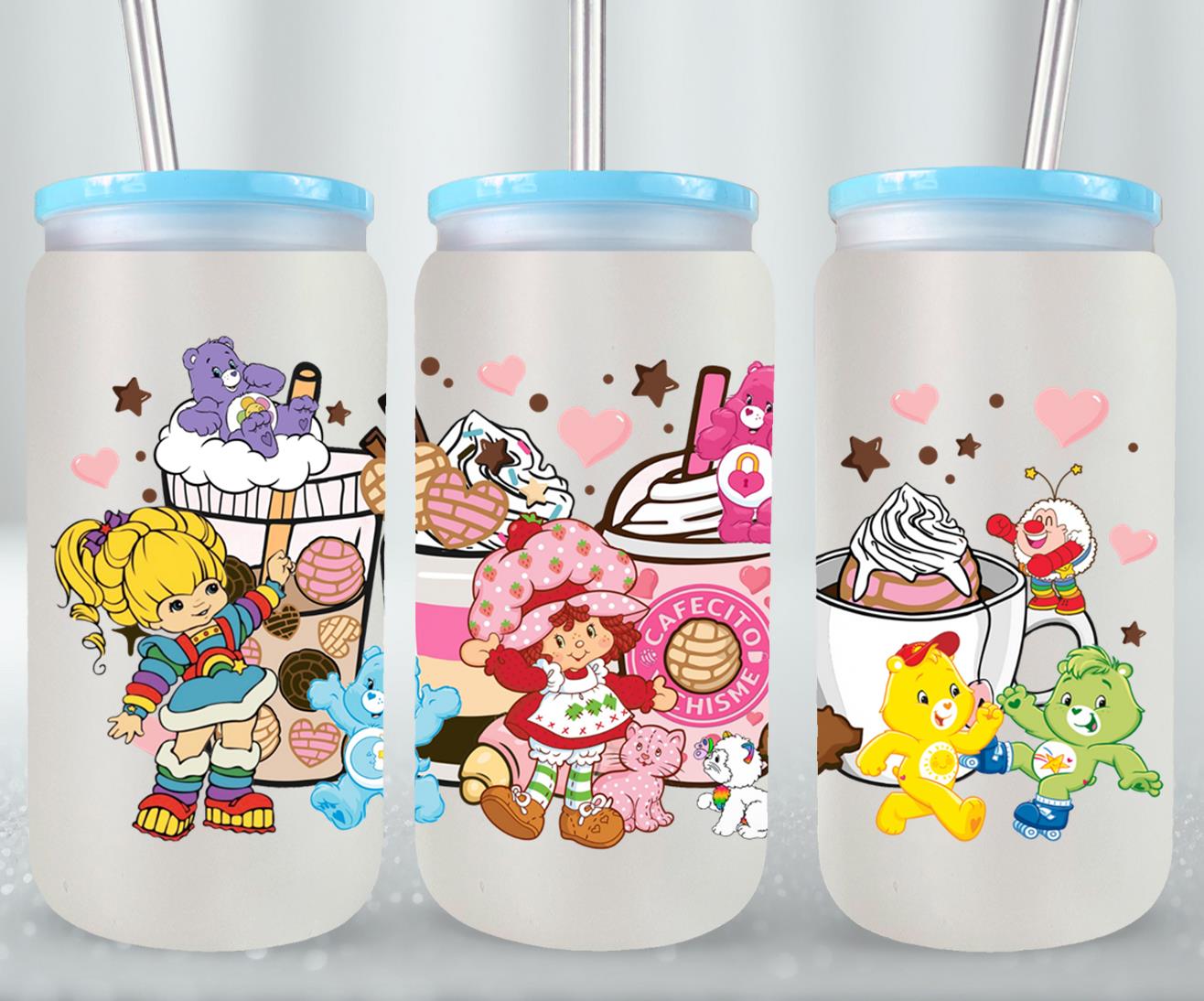 Cafecito y Chisme 80's Cartoons-10064 - glass can