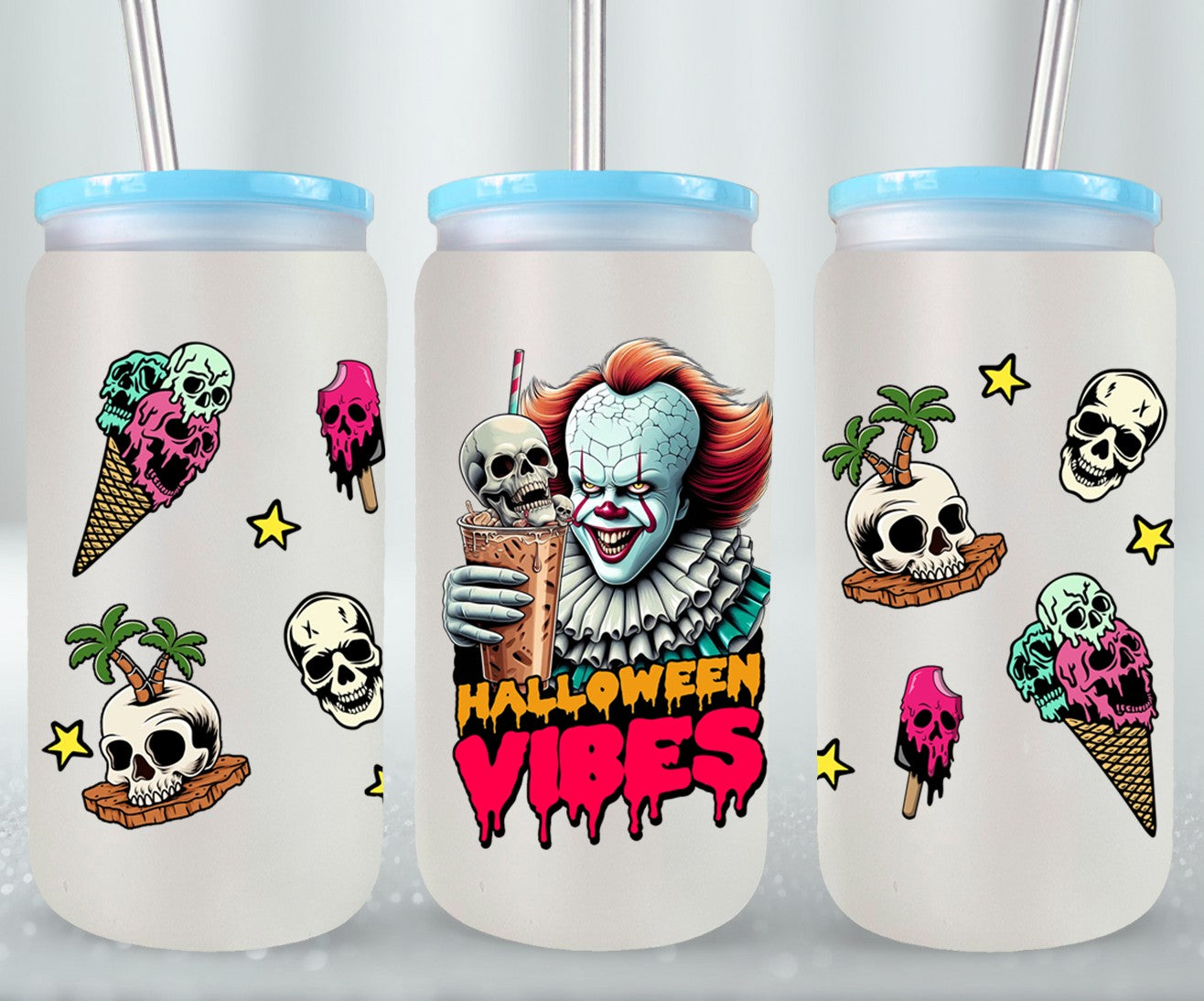 Halloween Vibes - glass can