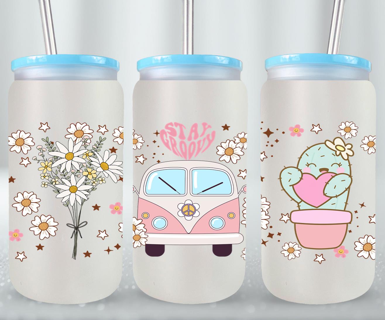 Stay Groovy - glass can