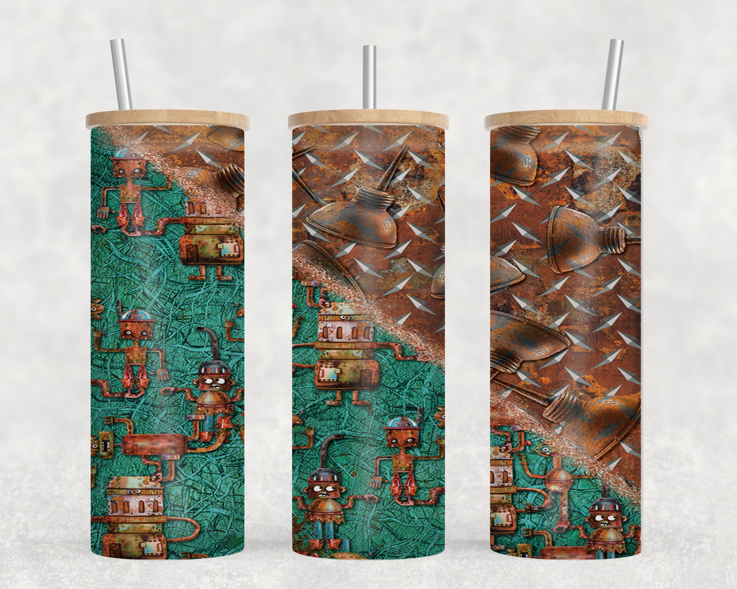 Robot Split - glass can
