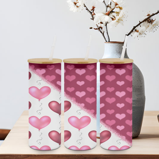 Hearts Split-10587 - glass can