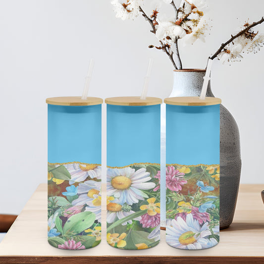 Blue Daisy-10564 - glass can