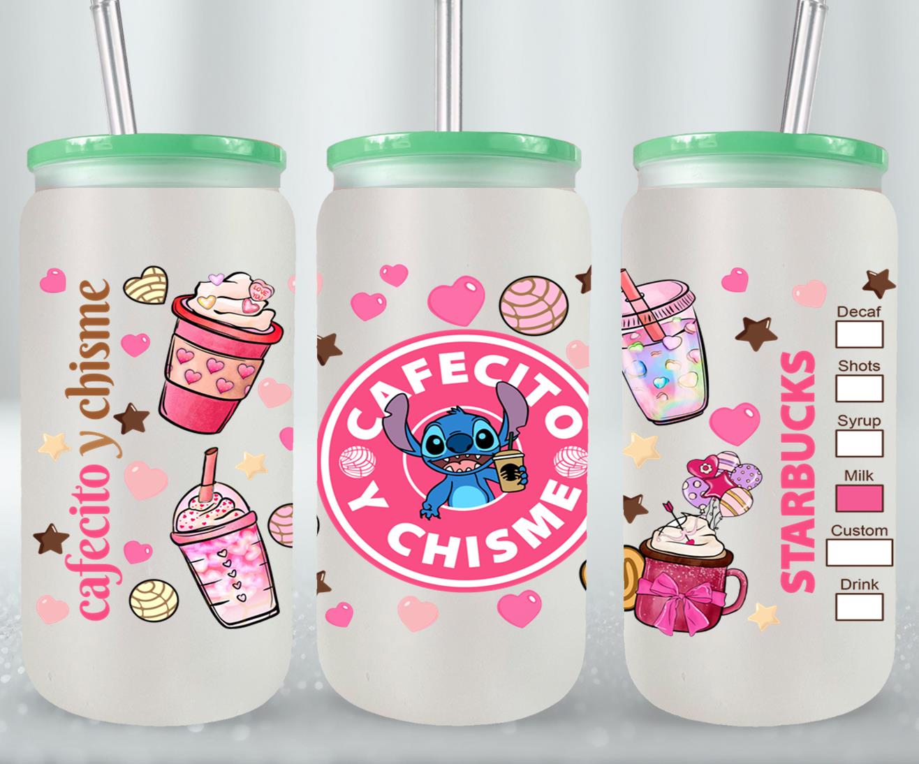 Cafecito y Chisme Alien-10063 - glass can