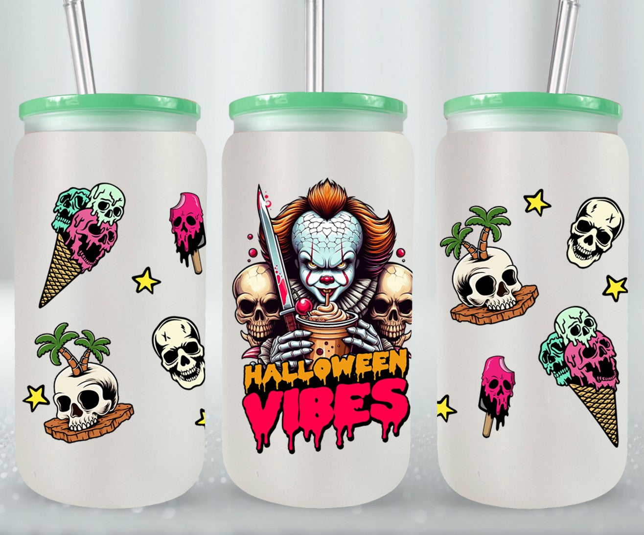Halloween Vibes - glass can
