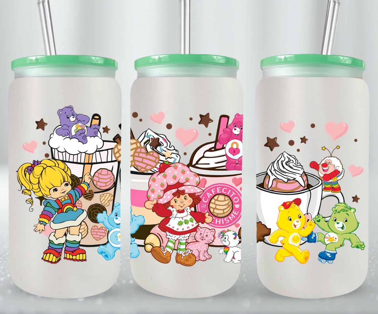 Cafecito y Chisme 80's Cartoons-10064 - glass can