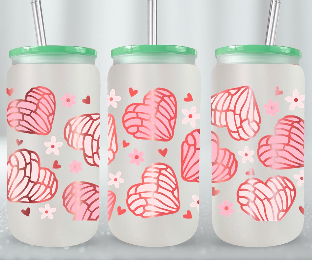 Concha Heart-10097 - glass can