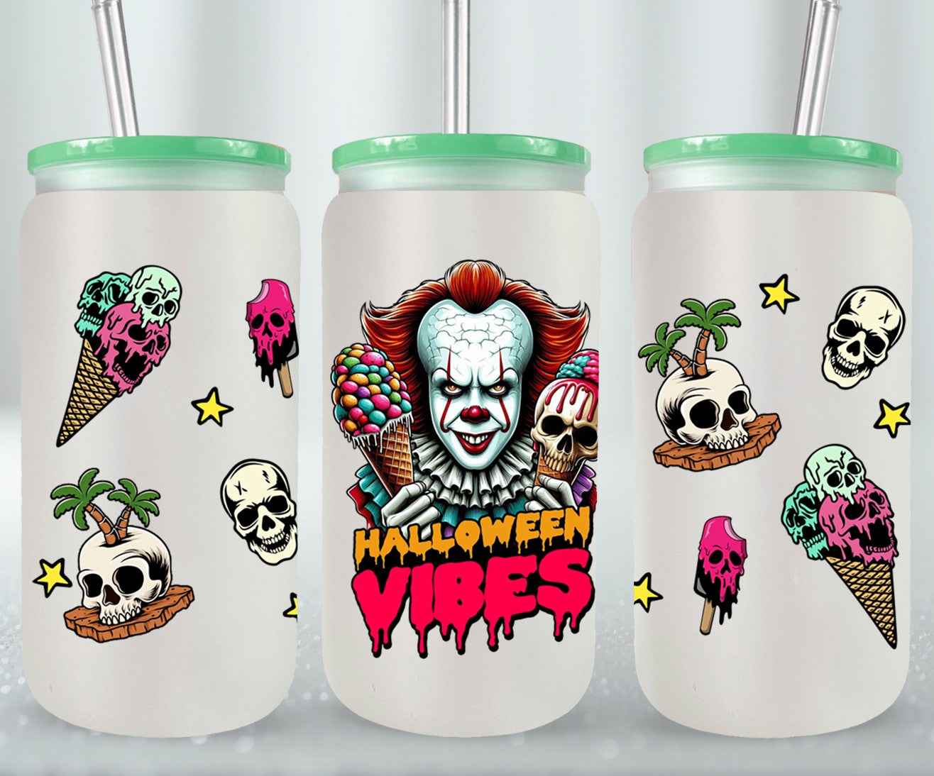Halloween Vibes - glass can