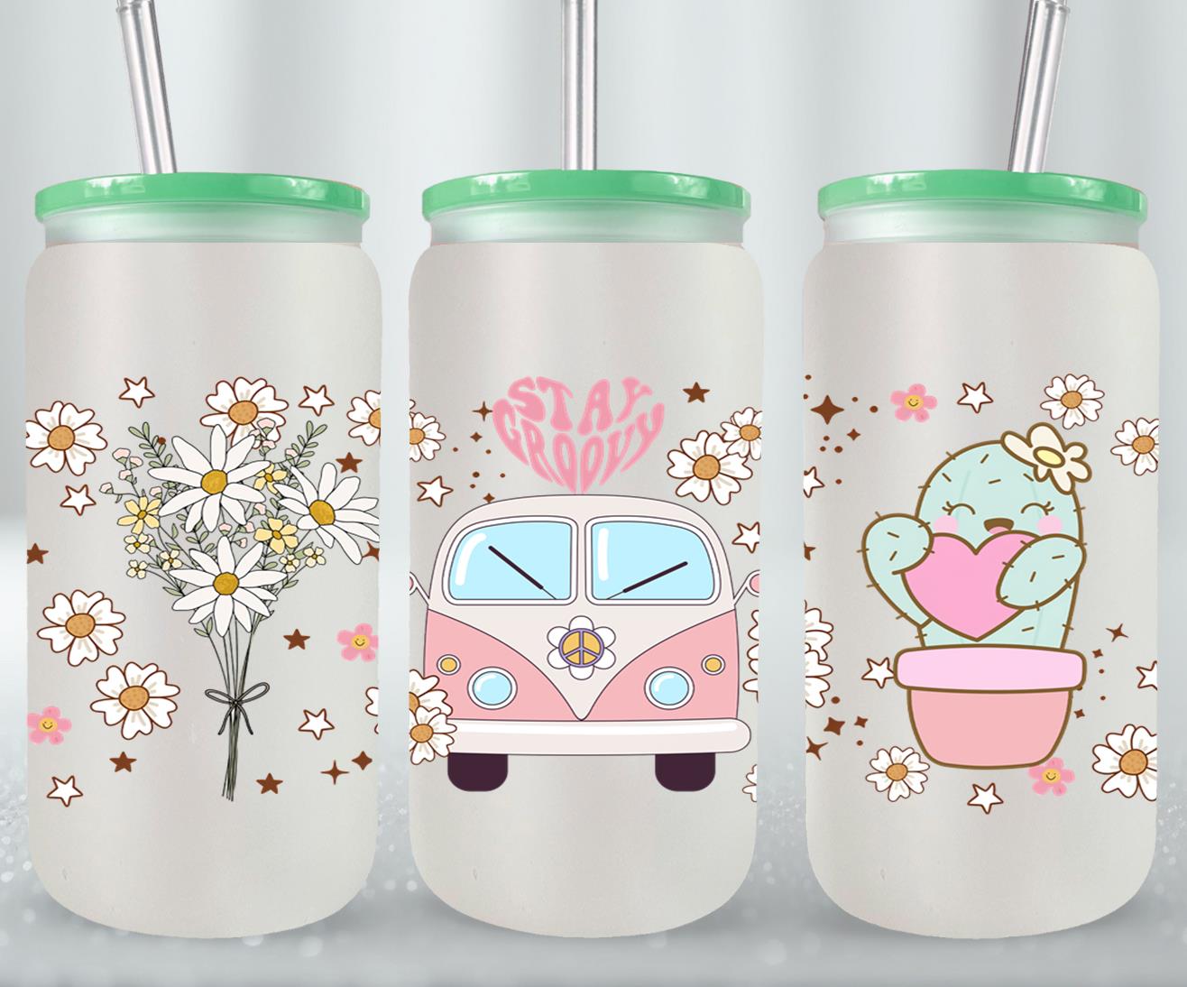 Stay Groovy - glass can