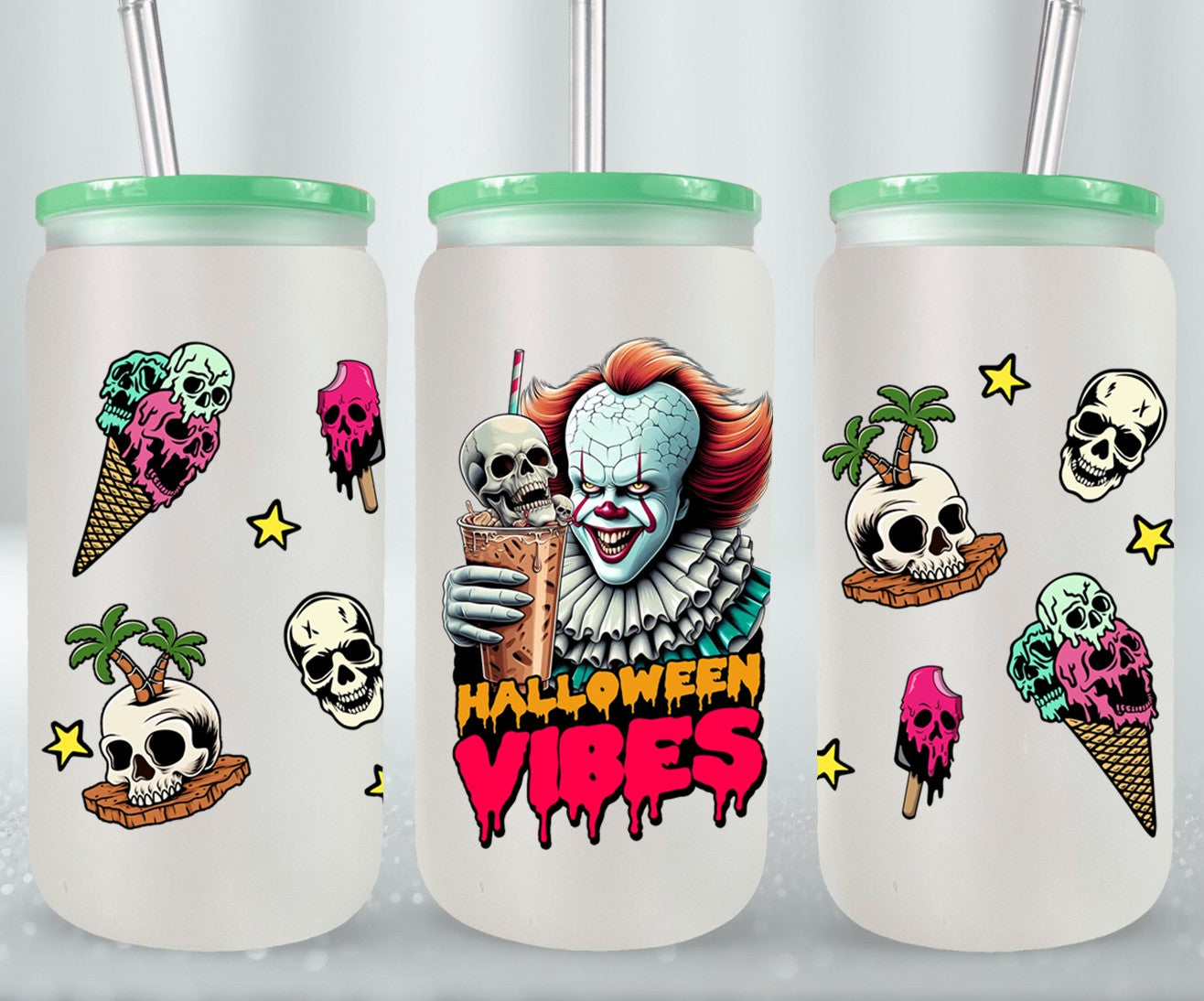 Halloween Vibes - glass can