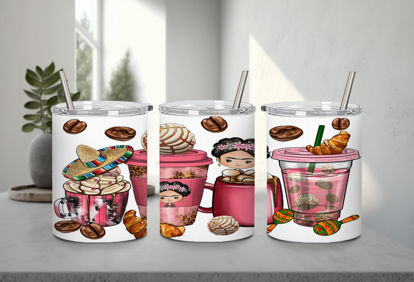 Cafecito y Chisme Mexican Girl-10059 - tumbler