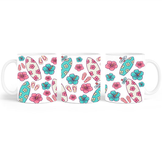 Surfboards Flip Flops Hibiscos-10691 - mugs