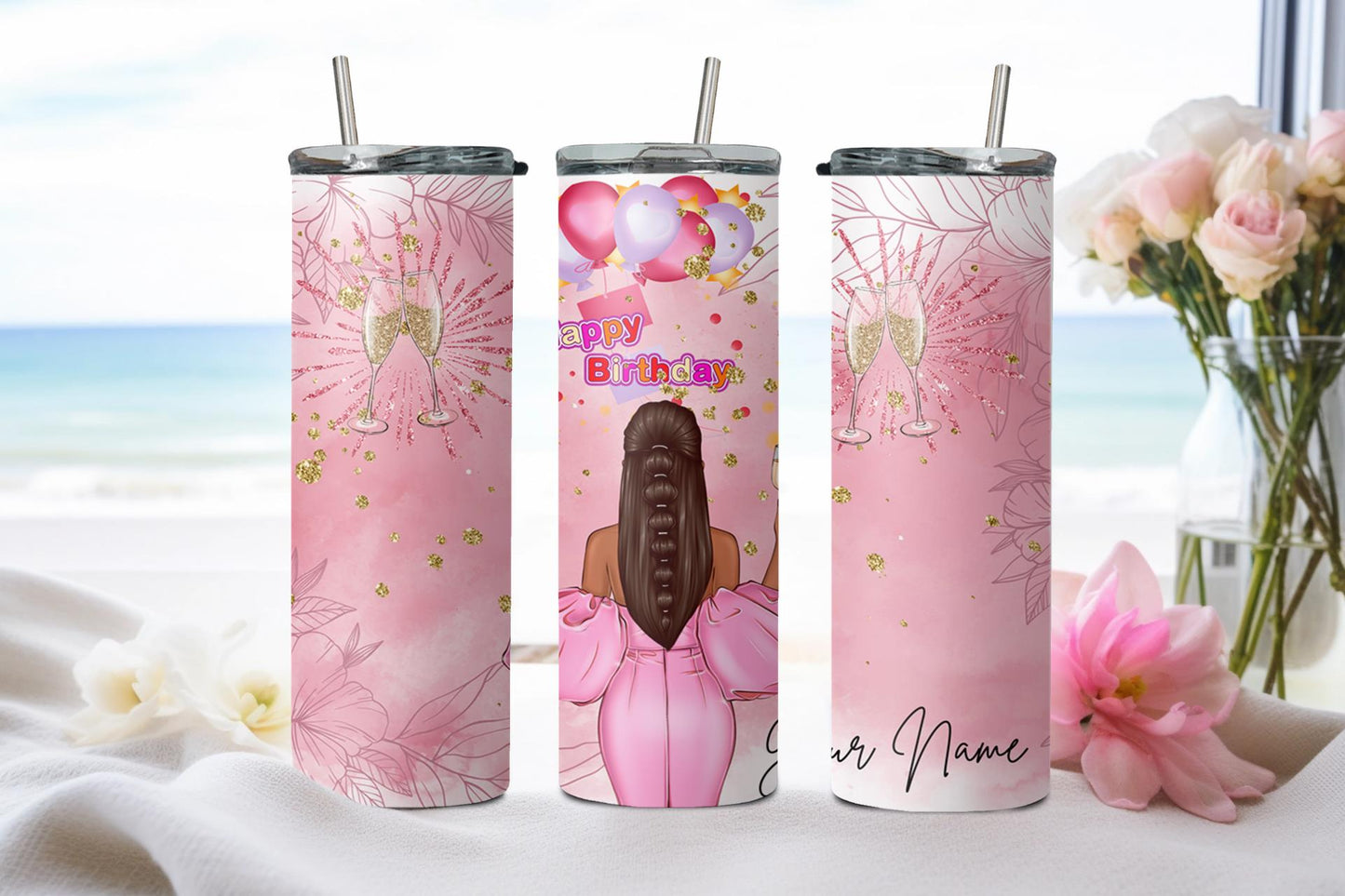 Personalized Happy Birthday - tumbler