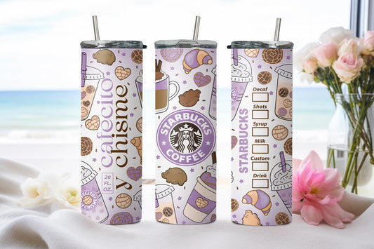 Cafecito y Chisme Purple-8475 - tumbler