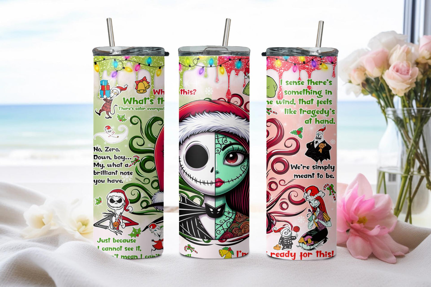 Skull Guy in Christmas - tumbler