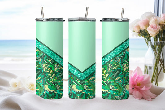 Abstract Flower Green-10554 - tumbler
