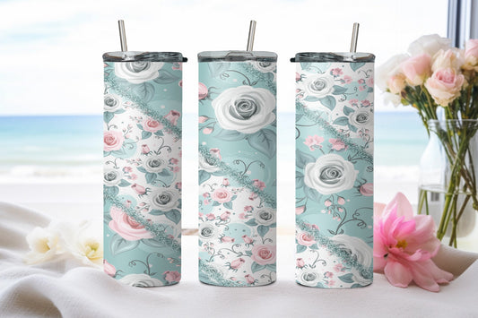 Flower Split Blue-10576 - tumbler
