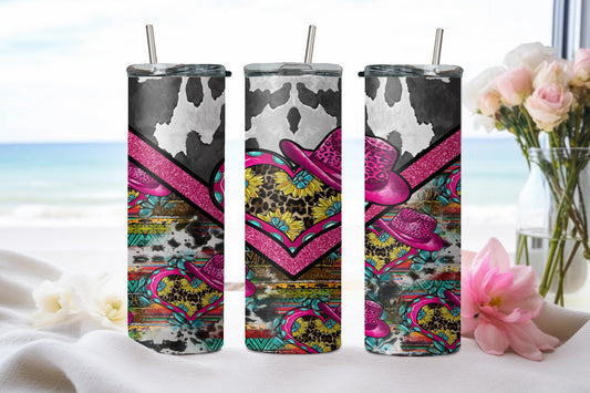 Cow Girl Vee Heart-10568 - tumbler