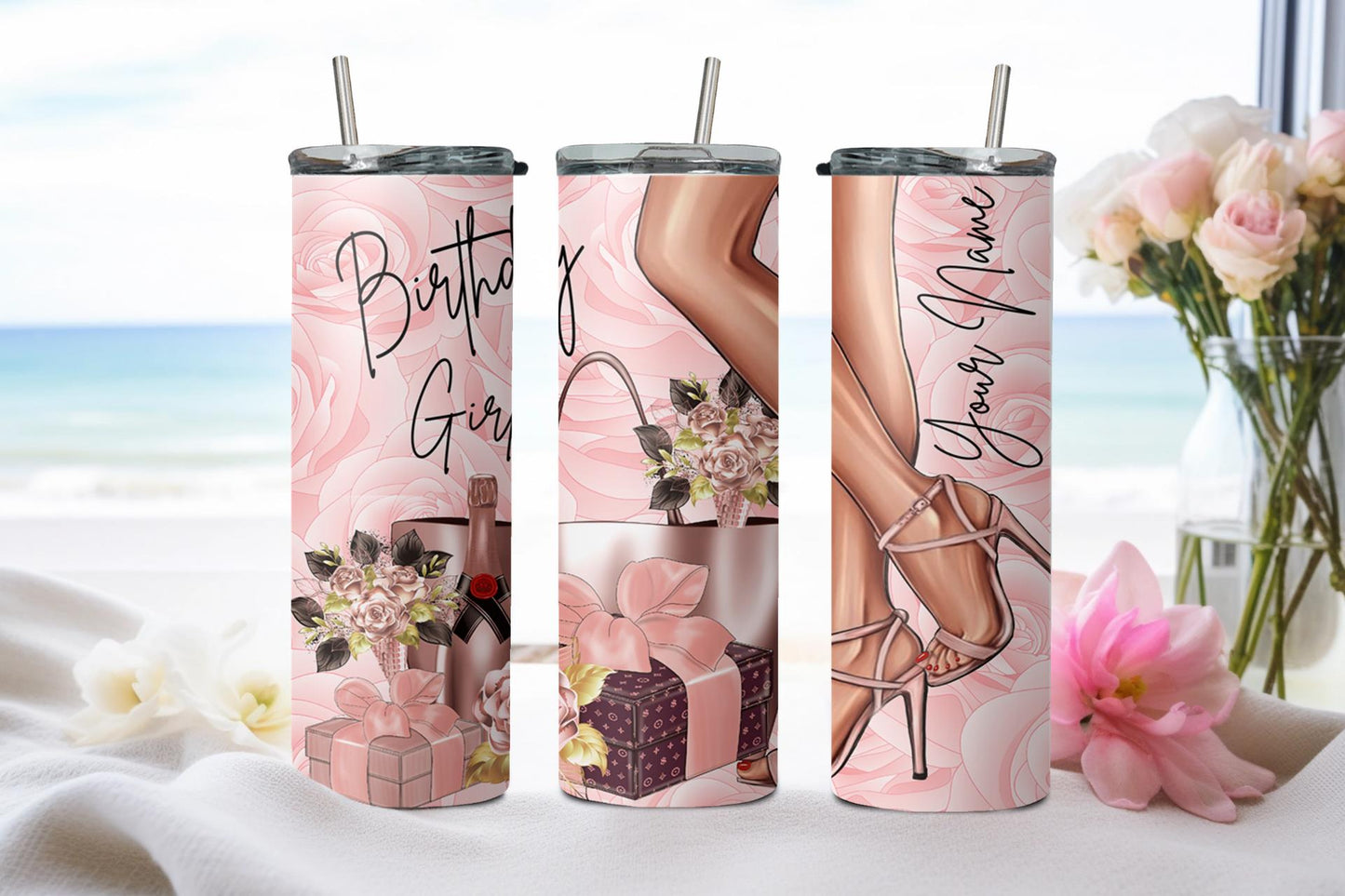 Personalized Birthday Girl - tumbler